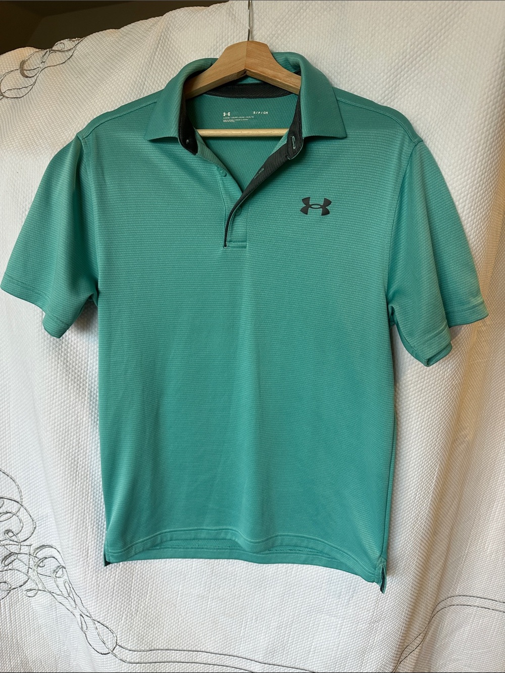 Under Armour Men’s Loose Fit Golf Polo Teal Green Black Size Small